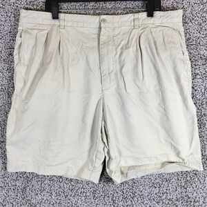 Tommy Bahama Mens‎ Silk Blend Pleated Khaki Shorts Size 40 Casual Golf Read